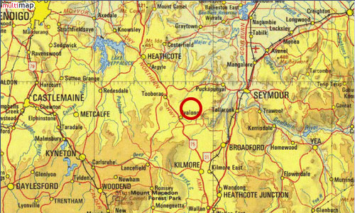 1:1,000,000 scale map of Chapman Hill near Melbourne 1:1,000,000 scale map of Chapman Hill near Melbourne