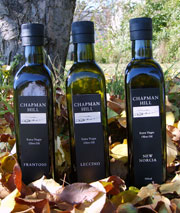 Three varieties of Chapman Hill Extra Virgin Olive Oil